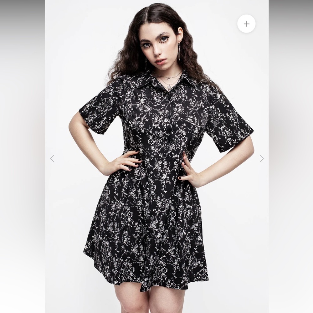**SOLD** US 12 UK 16 Naomi Floral Mini Shirt Dress